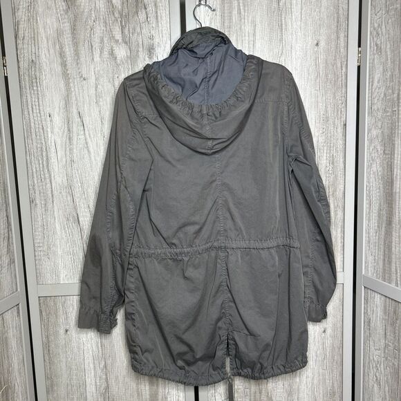 James Perse Anorak Utility Jacket Packable Hood Pockets Gray Color Size 2 - Picture 12 of 13